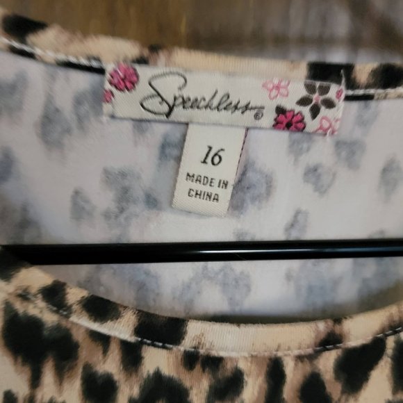 Speechless Girls Leopard Stretch Dress Size 16 - Picture 2 of 9